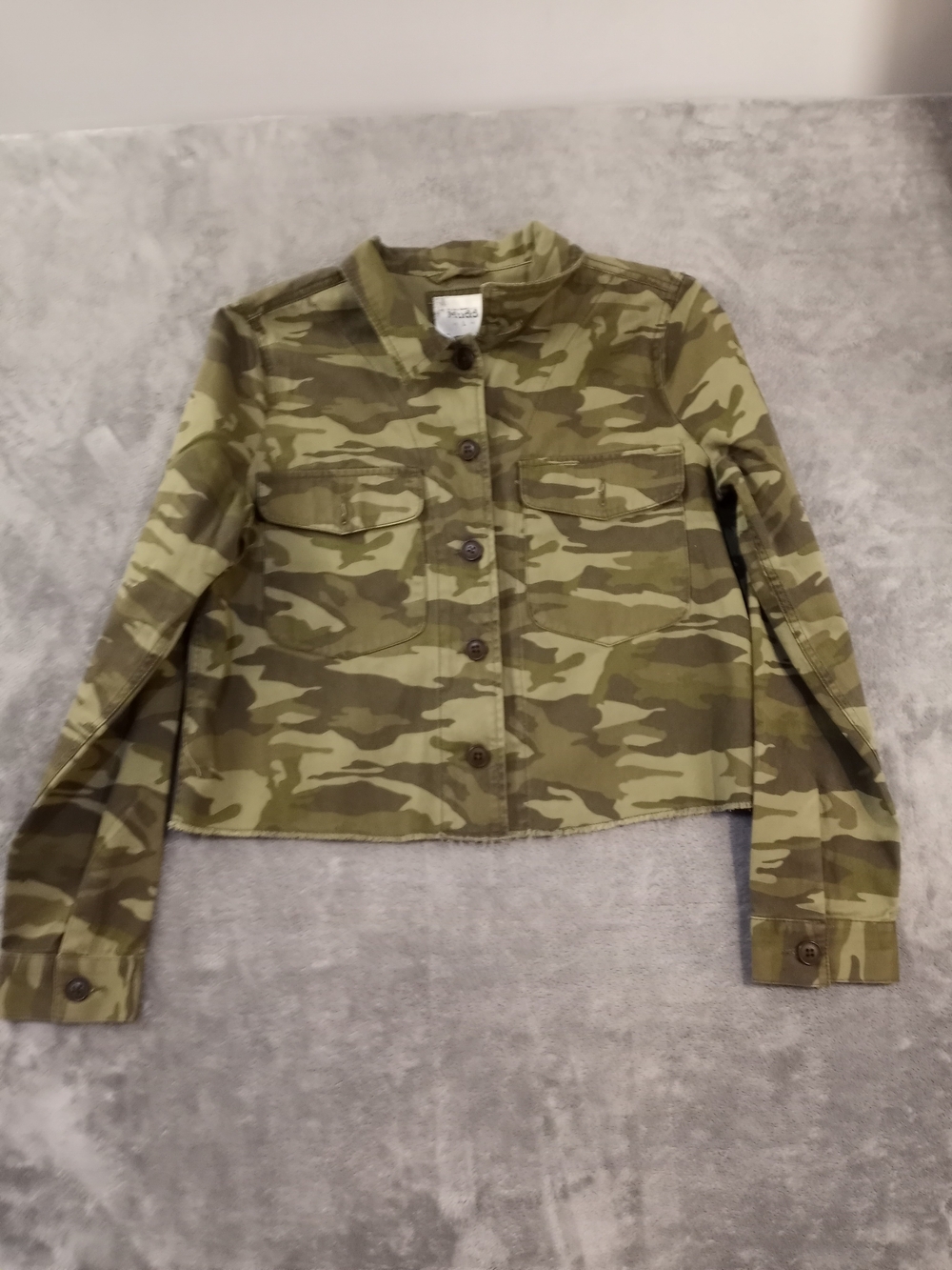 Mudd Women's Green Camo Utility Jacket Size Medium